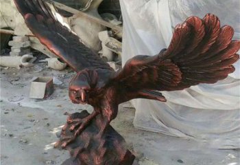 噴漆老鷹雕塑廠家 戶外廣場小品 草地仿真老鷹雕塑