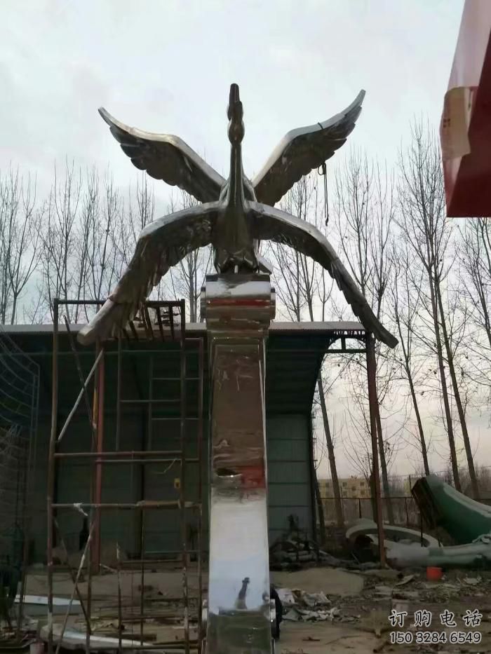 幾何大雁雕塑廠家 中式抽象擺件 大型切面大雁雕塑