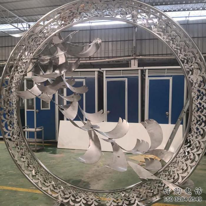 賓館大雁雕塑廠家 歐式仿真小品 村口鏡面大雁雕塑