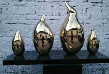 鏡面企鵝雕塑廠家 現代公園擺件 游樂場異形企鵝雕塑