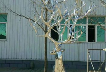 戶外麋鹿雕塑廠家 現(xiàn)代抽象小品 酒店拉絲麋鹿雕塑
