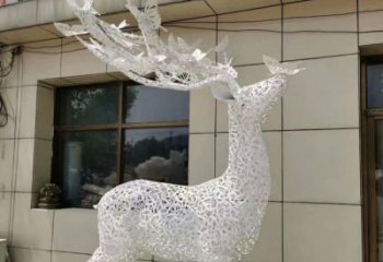 風(fēng)景區(qū)麋鹿雕塑廠家 中式室內(nèi)擺件 鏤空烤漆麋鹿雕塑
