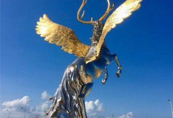 戶外馬鹿雕塑廠家 中式室內(nèi)小品 大型鏡面馬鹿雕塑