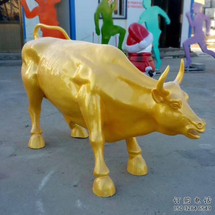 公園金牛雕塑廠家 中式啞光小品 風(fēng)景區(qū)仿古金牛雕塑