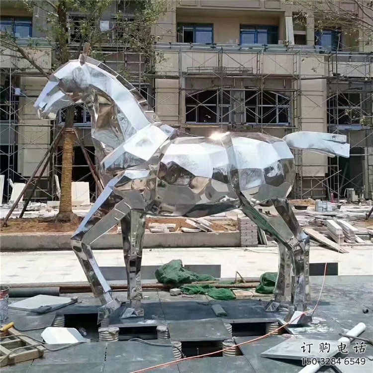 戶外駿馬雕塑廠家 抽象小品 酒店拉絲駿馬雕塑