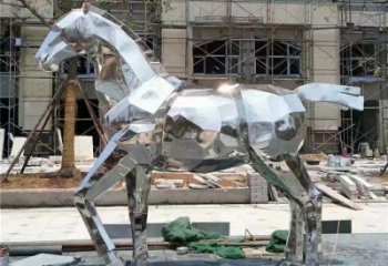 戶外駿馬雕塑廠家 抽象小品 酒店拉絲駿馬雕塑