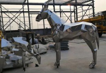 鏡面駿馬雕塑廠家 現代廣場擺件 游樂場異形駿馬雕塑