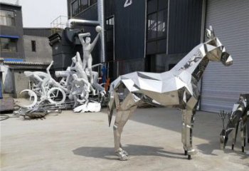 商業街駿馬雕塑廠家 大型鏡面擺件 步行街異形駿馬雕塑