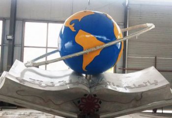 企業書卷雕塑廠家 鑄造校園小品 歐式不銹鋼書卷雕塑