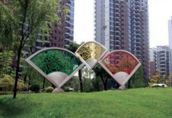 剪影扇形雕塑廠家 現(xiàn)代園林小品 大型不銹鋼扇形雕塑