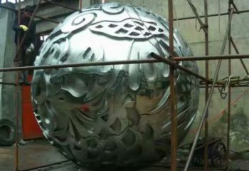創意圓球雕塑廠家 現代公園小品 戶外不銹鋼圓球雕塑