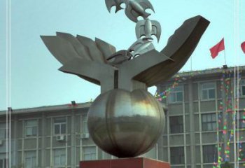 大型商場地球雕塑廠家 廣場抽象擺件 鏡面不銹鋼地球雕塑