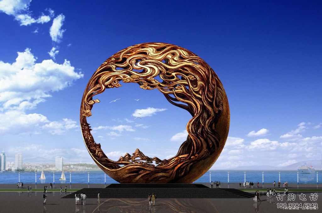 仿古球狀雕塑廠家 現(xiàn)代鏤空小品 房地產(chǎn)不銹鋼球狀雕塑