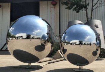 鏡面球狀雕塑廠家 現代創意小品 別墅區不銹鋼球狀雕塑