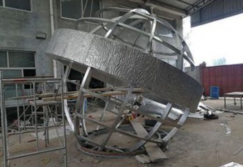 幾何地球儀雕塑廠家 鋼管小品 大門口不銹鋼地球儀雕塑