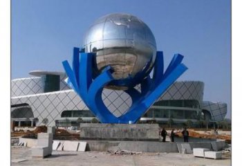 中式地球儀雕塑廠家 鏡面小品 游樂場不銹鋼地球儀雕塑