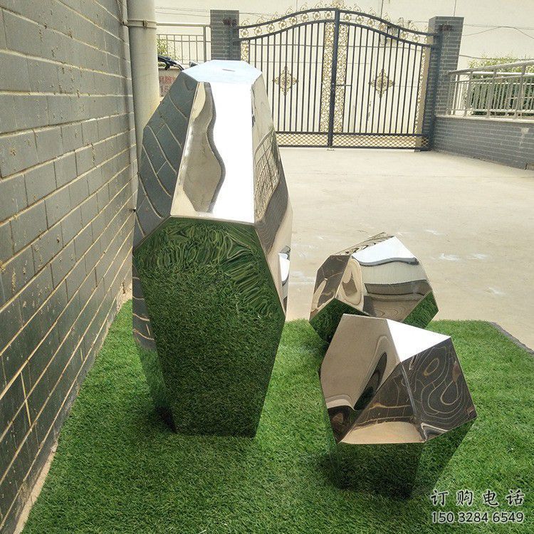 中式石塊雕塑廠家 公園創(chuàng)意小品 游樂場不銹鋼石塊雕塑