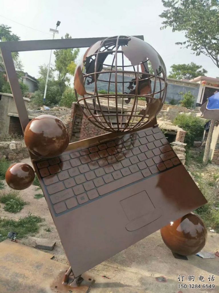 別墅區電腦雕塑廠家 大型別墅區擺件 戶外不銹鋼電腦雕塑