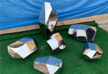 歐式石塊雕塑廠家 抽象擺件 體育場不銹鋼石塊雕塑