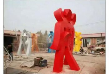 企業(yè)甲骨文雕塑廠家  廣場創(chuàng)意小品 歐式不銹鋼甲骨文雕塑