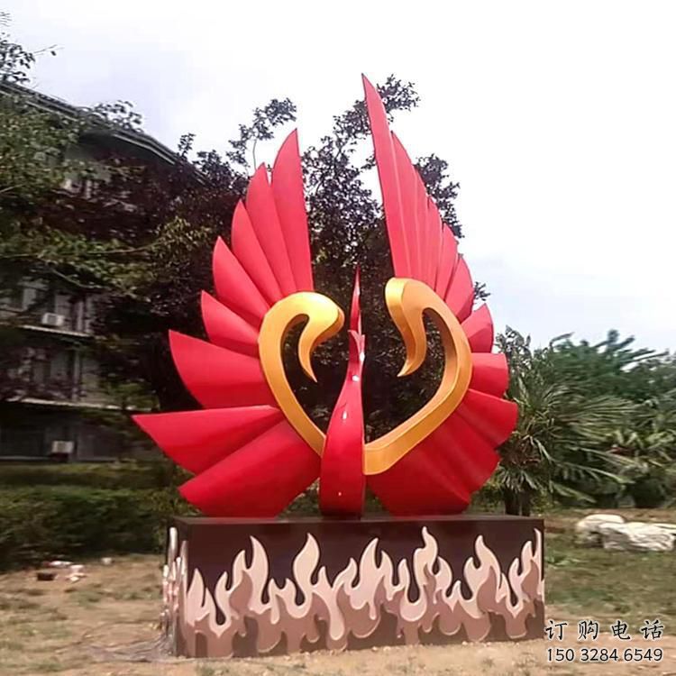 戶外鴛鴦雕塑廠家 噴漆公園小品 大型不銹鋼鴛鴦雕塑