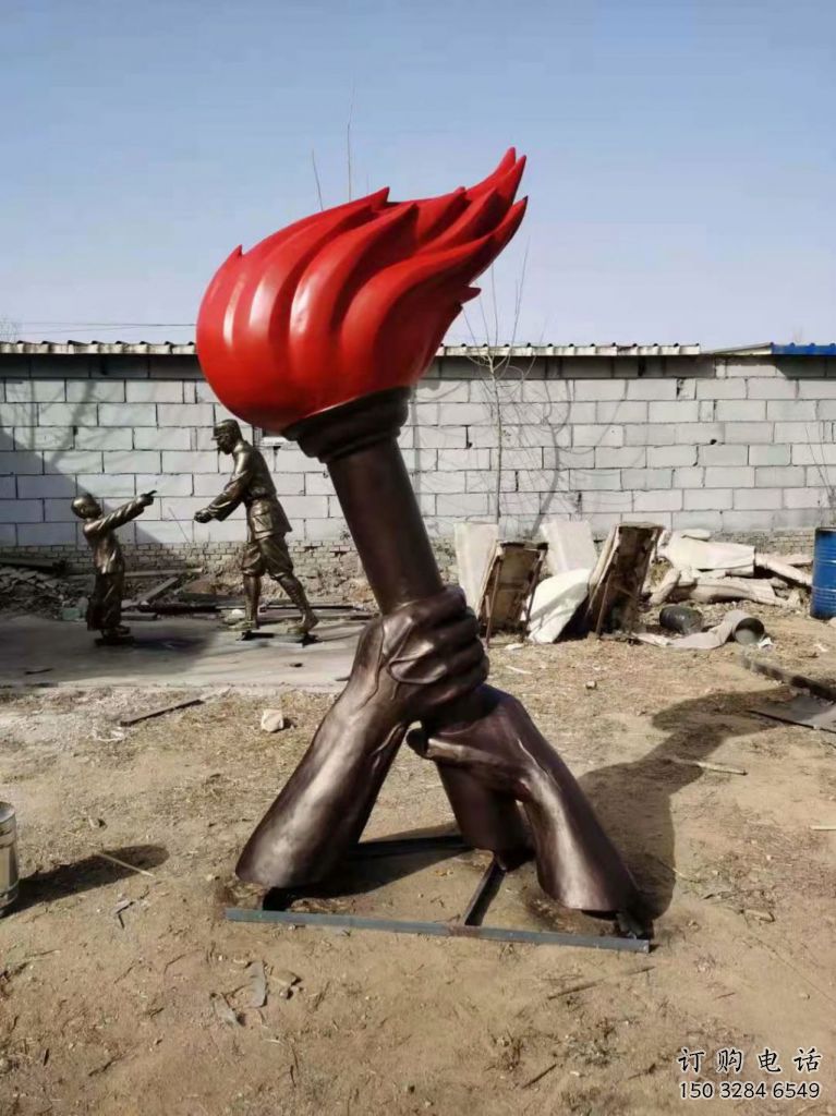 街頭火炬雕塑廠家 大型別墅區(qū)擺件 現(xiàn)代不銹鋼火炬雕塑