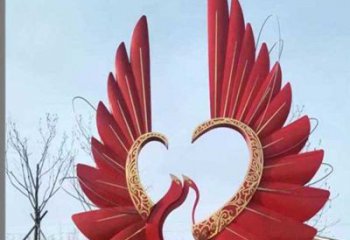 烤漆鳳凰雕塑廠家 現代創意小品 商業街不銹鋼鳳凰雕塑