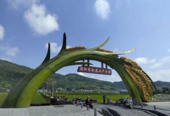 烤漆麥穗雕塑廠家 現(xiàn)代創(chuàng)意小品 商業(yè)街不銹鋼麥穗雕塑