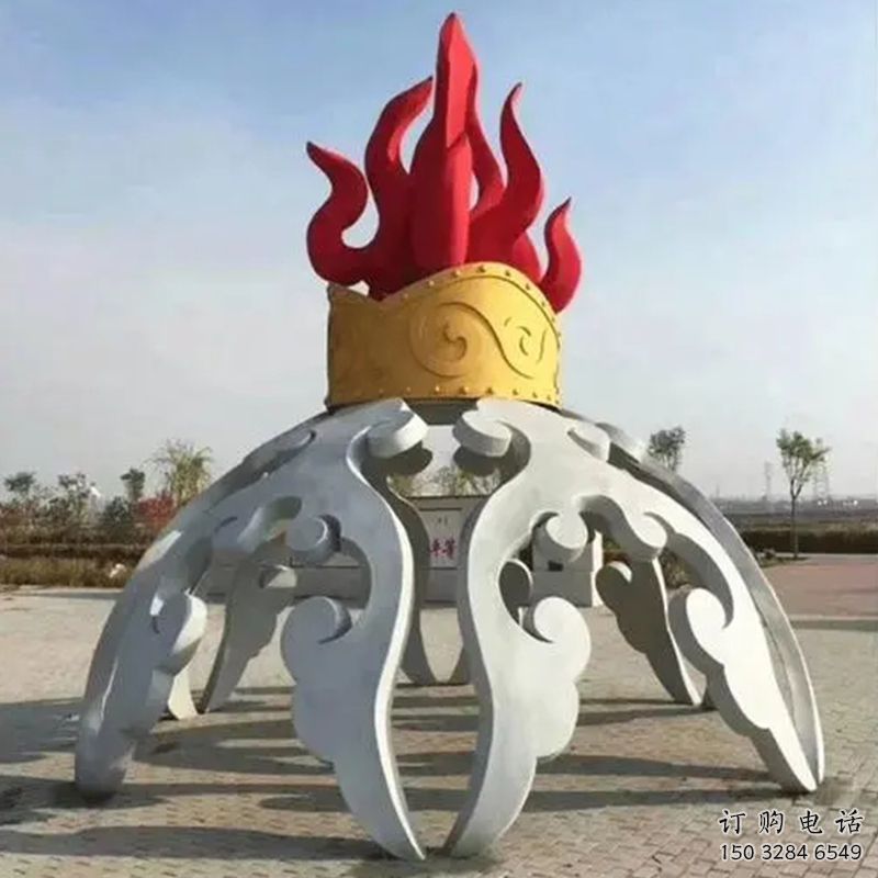 企業火炬雕塑廠家 現代公園小品 歐式不銹鋼火炬雕塑