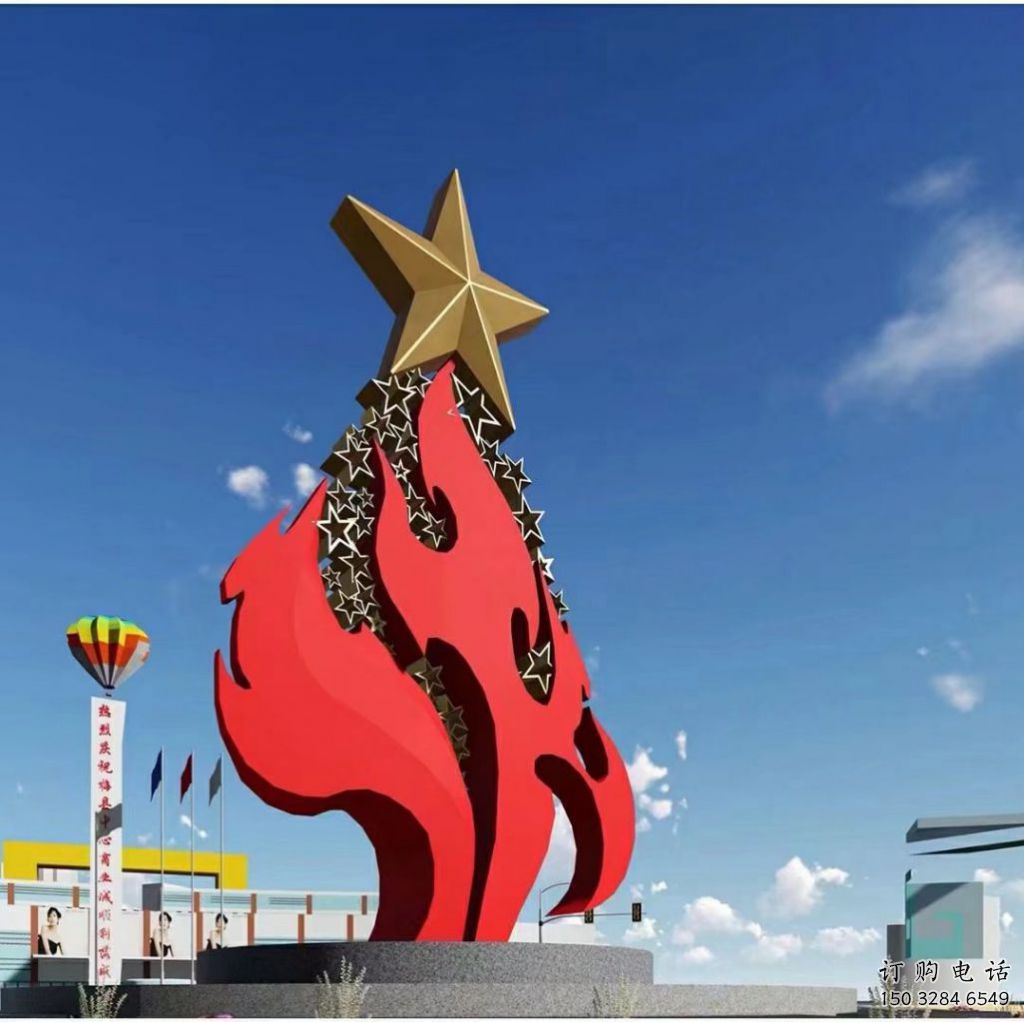 拉絲圣火雕塑廠家 現(xiàn)代創(chuàng)意擺件 別墅區(qū)不銹鋼圣火雕塑