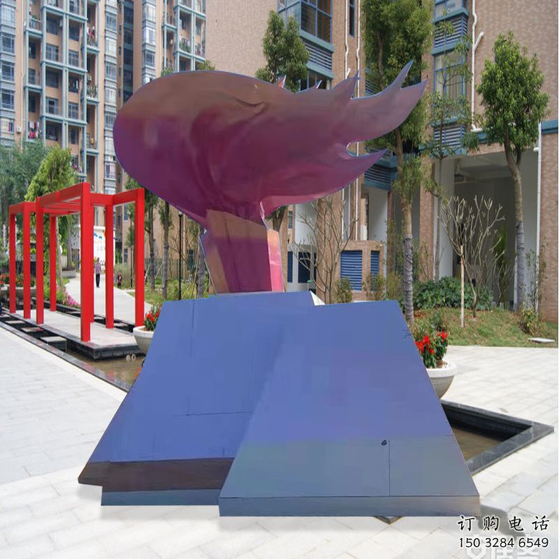 企業火把雕塑廠家 現代創意小品 歐式不銹鋼火把雕塑