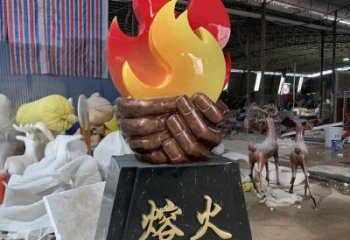 歐式圣火雕塑廠家 現代公園擺件 大型不銹鋼圣火雕塑