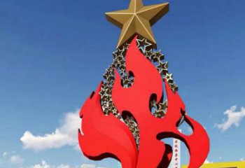 拉絲火焰雕塑廠家 鏤空創(chuàng)意擺件 現(xiàn)代不銹鋼火焰雕塑