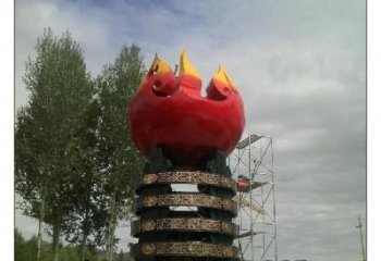 創意火炬雕塑廠家 現代烤漆擺件 體育場不銹鋼火炬雕塑