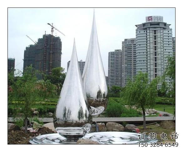 公園水滴雕塑廠家 戶外擺件 創意不銹鋼水滴雕塑
