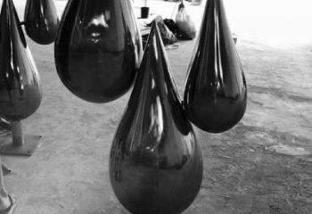 商業街水滴雕塑廠家 戶外創意擺件 鏡面不銹鋼水滴雕塑