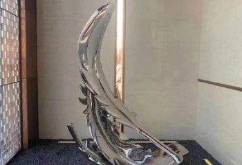 現代羽毛雕塑廠家 大型別墅區擺件 戶外不銹鋼羽毛雕塑