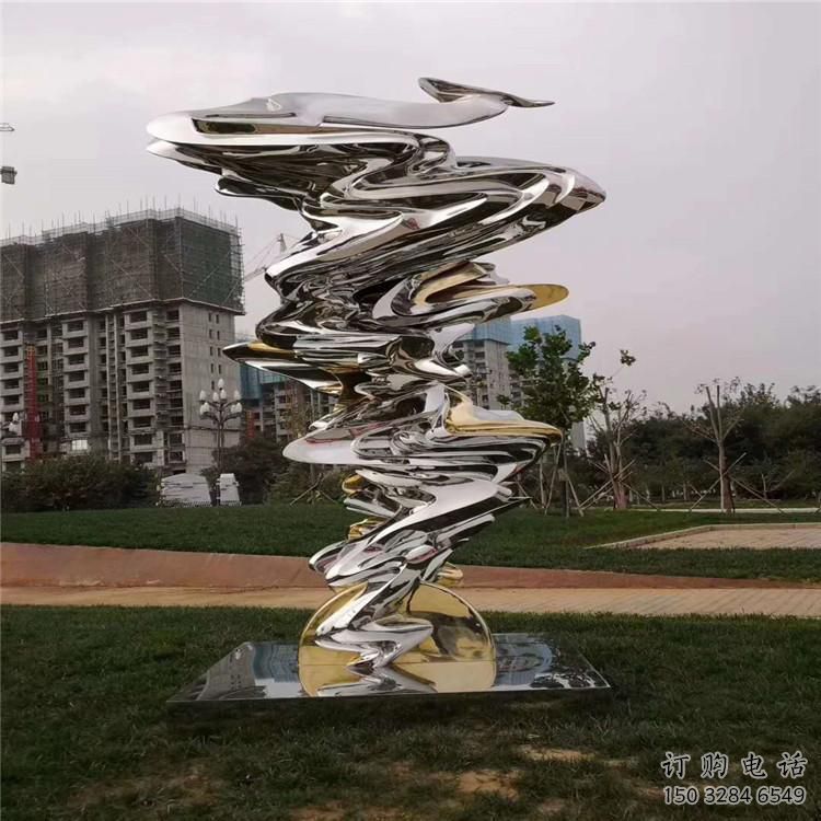 大型商場海浪雕塑廠家 創(chuàng)意擺件 鏡面不銹鋼海浪雕塑