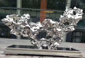 抽象假山雕塑廠家 鏡面現代小品 戶外不銹鋼假山雕塑