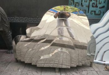 中式假山雕塑廠家 鏡面現代小品 創意不銹鋼假山雕塑