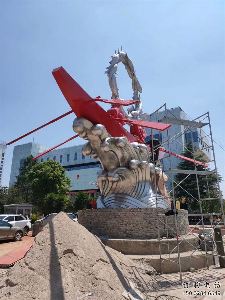 歐式水浪雕塑廠家 抽象公園擺件 現(xiàn)代不銹鋼水浪雕塑生產(chǎn)