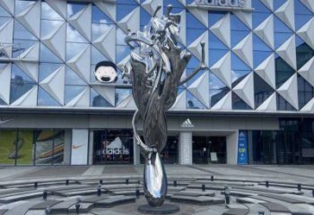 幾何浪花雕塑廠家 現代創意小品 大型不銹鋼浪花雕塑生產