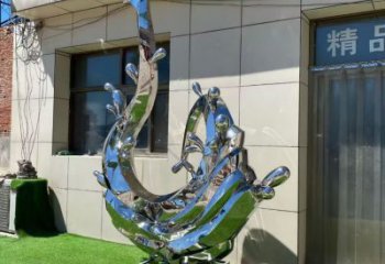 中式水花雕塑廠家 現代公園小品 游樂場不銹鋼水花雕塑生產