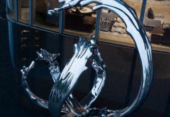 鏡面波浪雕塑廠家 公園創意小品 大型不銹鋼波浪雕塑生產