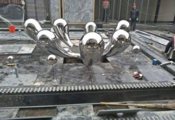 房地產浪花雕塑廠家 戶外創意小品 現代不銹鋼浪花雕塑生產