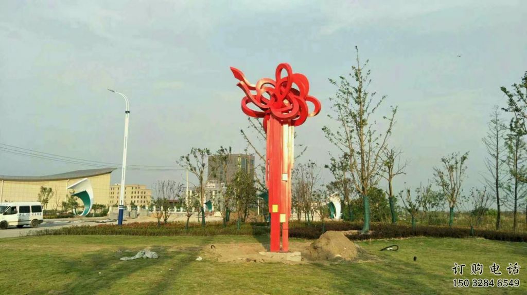 戶外中國結雕塑廠家 噴漆小品 不銹鋼中國結雕塑生產