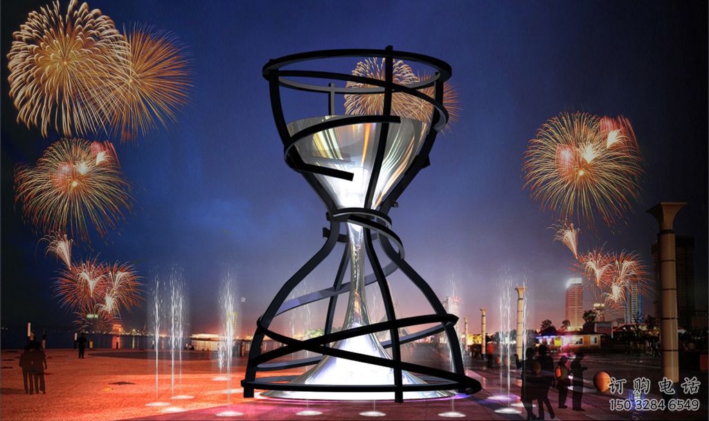 戶外沙漏雕塑廠家 噴漆小品 現代不銹鋼沙漏雕塑生產