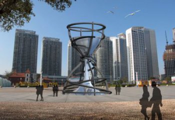 街頭沙漏雕塑廠家 大型別墅區擺件 不銹鋼沙漏雕塑制作