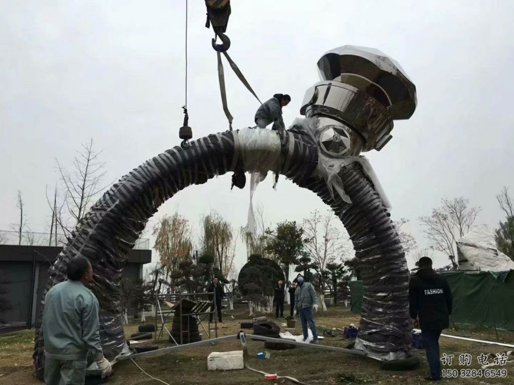 幾何鉆戒雕塑廠家 戶外小品 大門口不銹鋼鉆戒雕塑