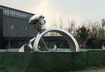 中式鉆戒雕塑廠家 別墅區小品 大型不銹鋼鉆戒雕塑